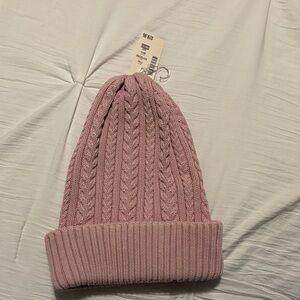 Aeropostale Cozy Cable Knit Fold-Over Beanie - Light Pink